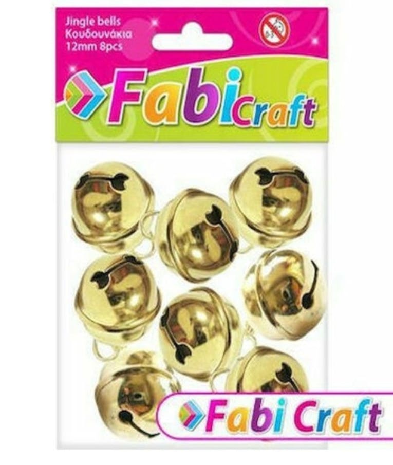 FABI CRAFT - Fabi Craft Κουδουνάκια Μεταλλικά Χρυσά 12mm Σετ 8τμχ  130302