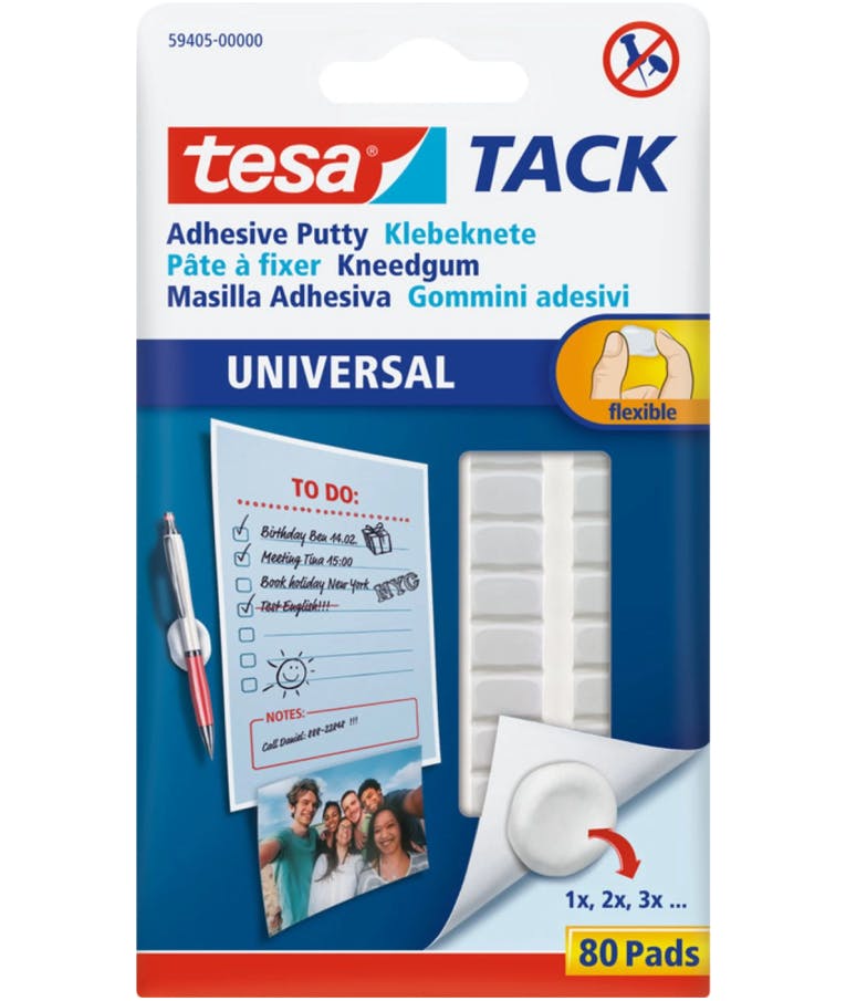 TESA - Tesa Tack Adhesive Putty Αυτοκόλλητα Πλαστελίνη Λευκή 80 pads 50gr Multi-use 59405-00000