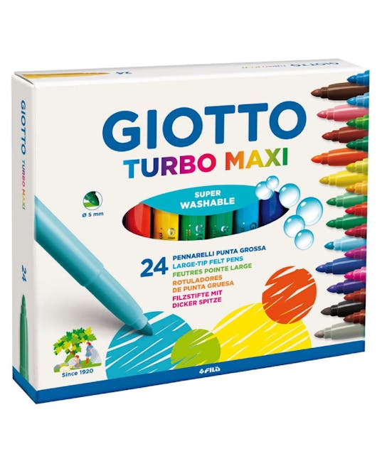 GIOTTO - Μαρκαδόροι  JUMBO TURBO MAXI 0.5 Χοντροί (Σετ 24 τεμαχίων) - GIOTTO  000455000