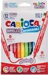 Carioca Birello Double Tip Πλενόμενοι Μαρκαδόροι Ζωγραφικής Λεπτοί με Διπλή Μύτη Superwashable σε 12 Χρώματα 41457