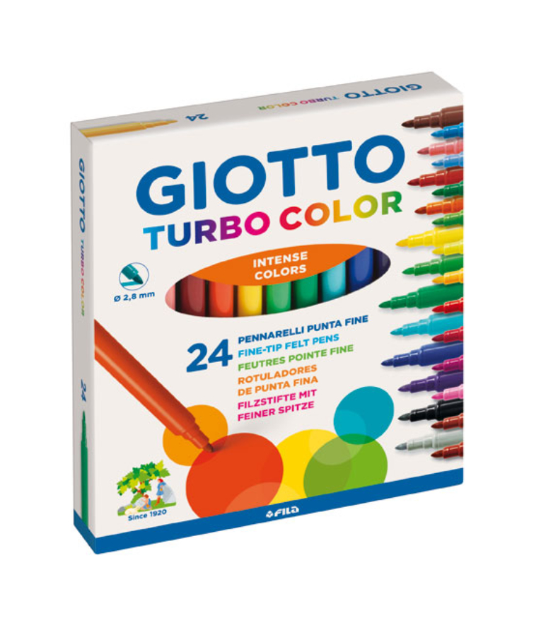 GIOTTO - Μαρκαδόροι  JUMBO TURBO MAXI 2.8mm  Λεπτοί (Σετ 12 τεμαχίων) - GIOTTO  416000 - 071400