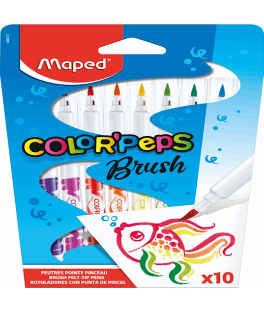 MAPED - Maped Color'Peps Brush Πλενόμενοι Μαρκαδόροι Ζωγραφικής σε 10 Χρώματα 848010  2.8 mm