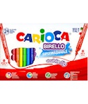 Carioca Birello Double Tip Πλενόμενοι Μαρκαδόροι Ζωγραφικής Λεπτοί με Διπλή Μύτη σε 24 Χρώματα 41521