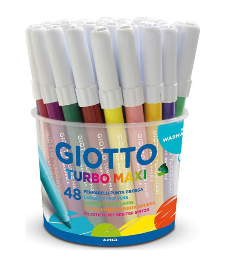 Giotto Turbo Maxi Πλενόμενοι Μαρκαδόροι Ζωγραφικής Χονδροί σε 48 Χρώματα 521400