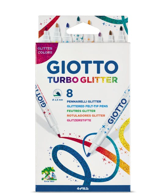 GIOTTO - Giotto Turbo Glitter Μαρκαδόροι Ζωγραφικής Λεπτοί σε 8 Χρώματα 425800