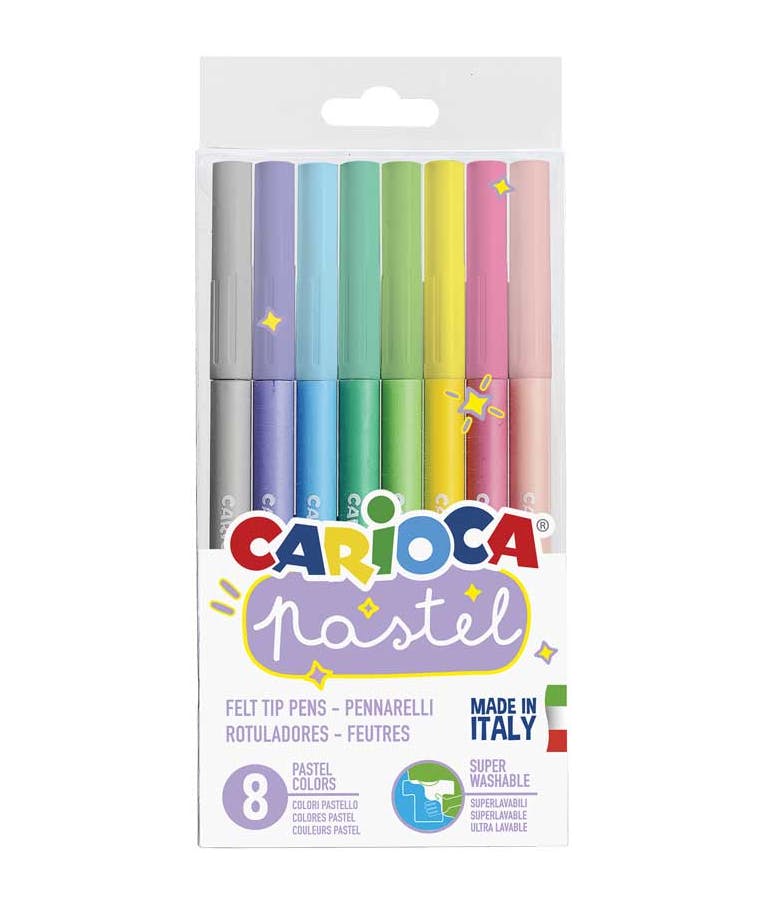 Carioca Pastel Πλενόμενοι Μαρκαδόροι Ζωγραφικής σε 8 Χρώματα 43032 43032