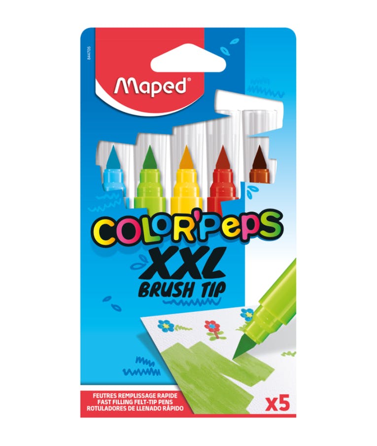 Μαρκαδόροι Ζωγραφικής Χονδροί Color' Peps xxl Brush 5 χρώματα Maped 844705