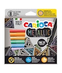 Carioca Metallic Fine Tip Markers  Μαρκαδόροι Ζωγραφικής Λεπτοί Σετ 8 Μεταλλικών Χρώματων  43162