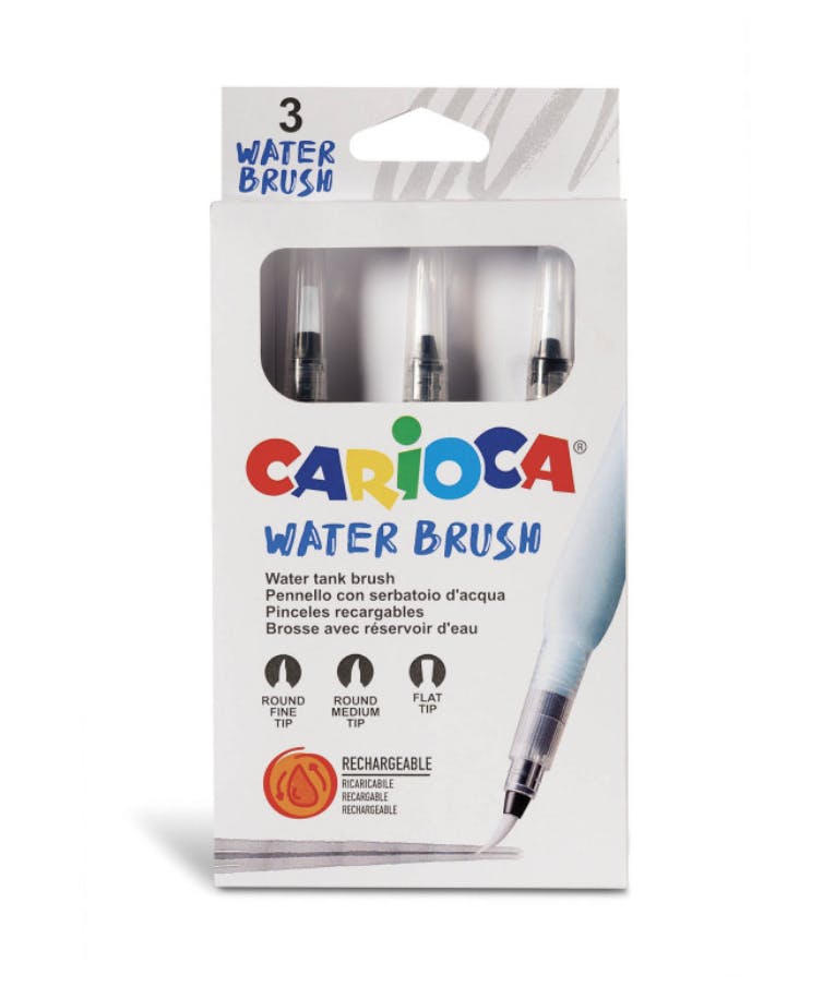 Πινέλα Carioca Σετ 3 τεμ. με 3 Διαφορετικές Μύτες (για γέμισμα με νερό) 43170