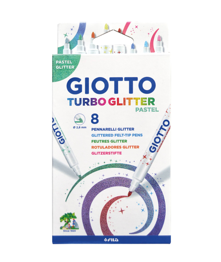 GIOTTO - Giotto Turbo Glitter Pastel Μαρκαδόροι Ζωγραφικής Λεπτοί σε 8 Χρώματα 426300