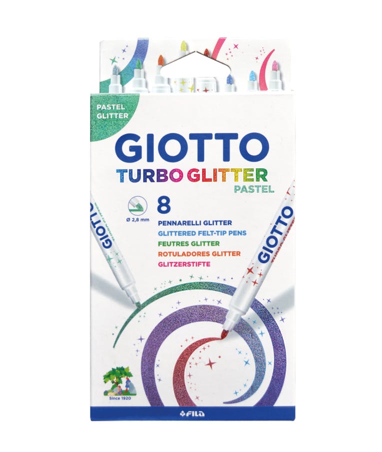 Giotto Turbo Glitter Pastel Μαρκαδόροι Ζωγραφικής Λεπτοί σε 8 Χρώματα 426300