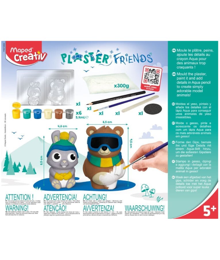 MAPED - Maped Ζωγραφική Creative Plaster Friends Δημιουργήστε και Χρωμάτισε τις Φιγούρες για Παιδιά 5+ Ετών 907208 5+