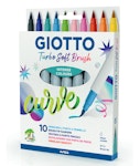 Giotto Turbo Soft Brush Μαρκαδόροι Ζωγραφικής σε 10 Χρώματα με Μύτη Πινέλου 46800