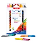 Giotto Cera Maxi Bicolor Κηρομπογιές 12τμχ Χοντρές Δίχρωμες 11cm Ηλικία 3+ 291300
