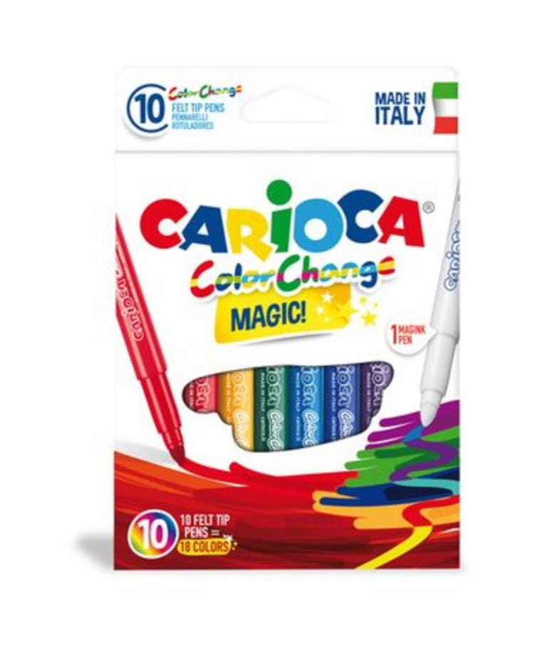 Carioca COLOR CHANGE MAGIC Πλενόμενοι Μαρκαδόροι Ζωγραφικής σε 9 Χρώματα & 1 magic felt tip 42737