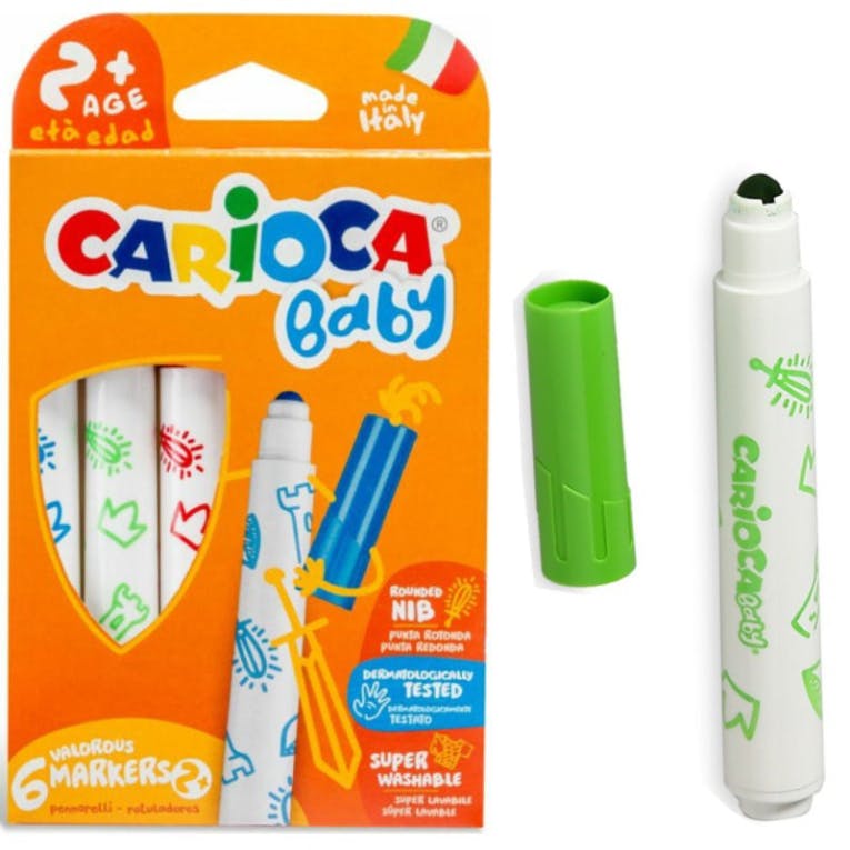 Carioca BABY 2+ Μαρκαδόροι Ζωγραφικής 6 τεμ super Washable 42813