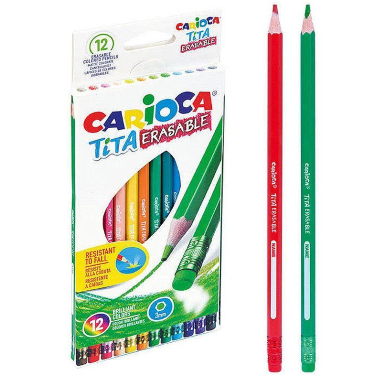 Carioca Tita Erasable  Σετ Ξυλομπογιές 3mm 12τμχ 3mm 42897