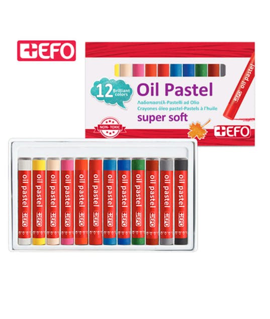 EFO+ - +Efo Λαδοπαστέλ Super Soft Oil Pastel 12 Χρωμάτων 10mm διάμετρο 325412