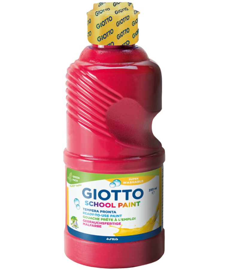 GIOTTO - Giotto Σχολική Τέμπερα Νερού Κόκκινο Scarlet Red School Paint 250ml  530808