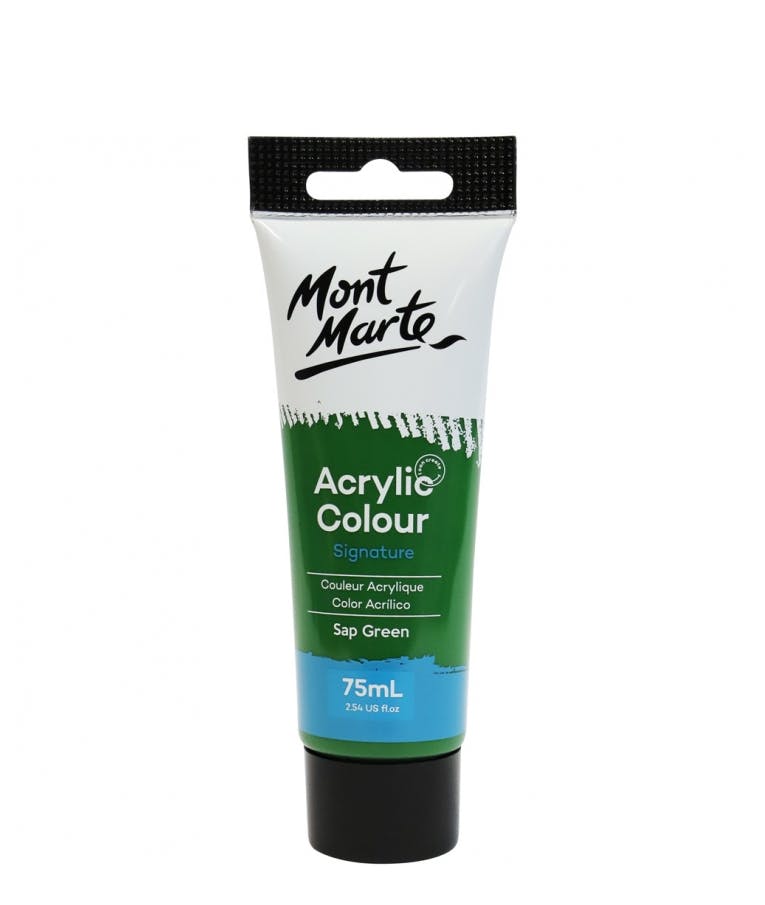 Signature Acrylic Colour Lamp Sap Green 75ml Tube - Mont Marte Ακρυλικό Χρώμα Πράσινο 75ml Σωληνάριο MSCH7526_V06