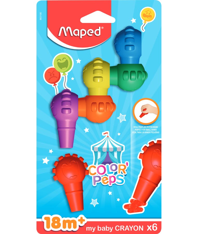 Maped Κηρομπογιές Color Peps My Baby Crayons 6 χρωμάτων 863106 Wax Crayons 18 months +