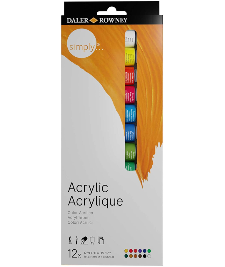 DALER ROWNEY - Daler Rowney Ακρυλικά Χρώματα Simply 12ml 12 Χρώματα Simply Acrylic D126500012