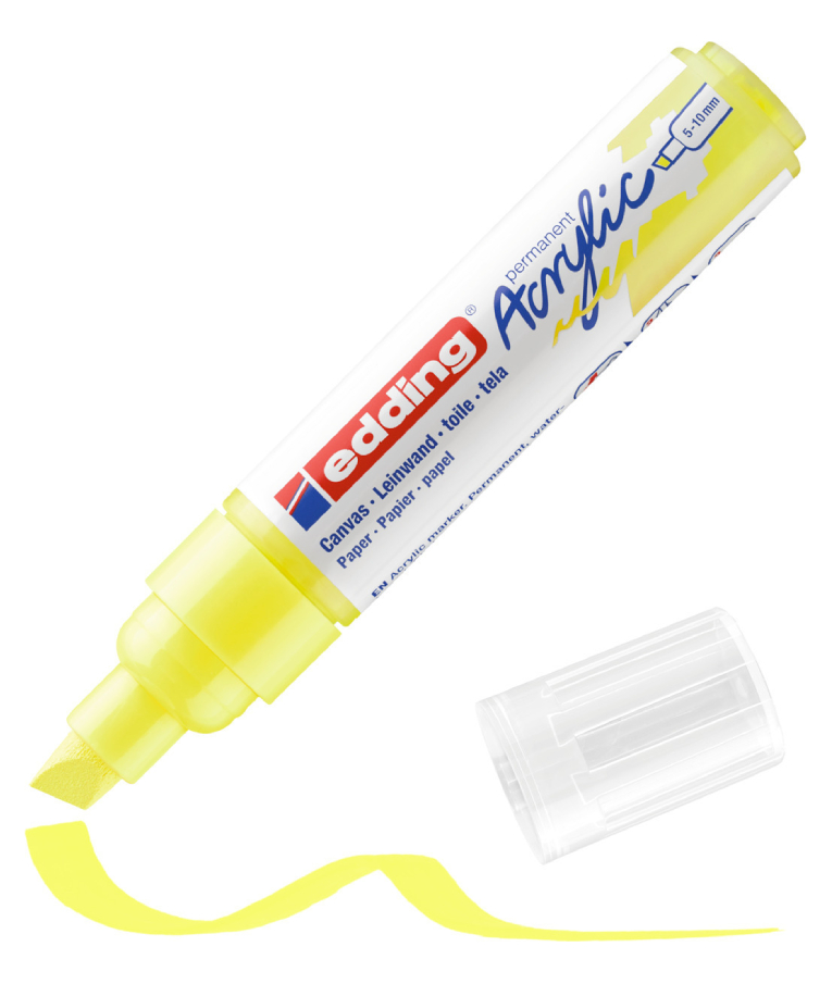 EDDING -  Ακρυλικός Μαρκαδόρος Ζωγραφικής 5000 5-10 mm Fluo Κίτρινο Fluorescent Yellow 5000/065