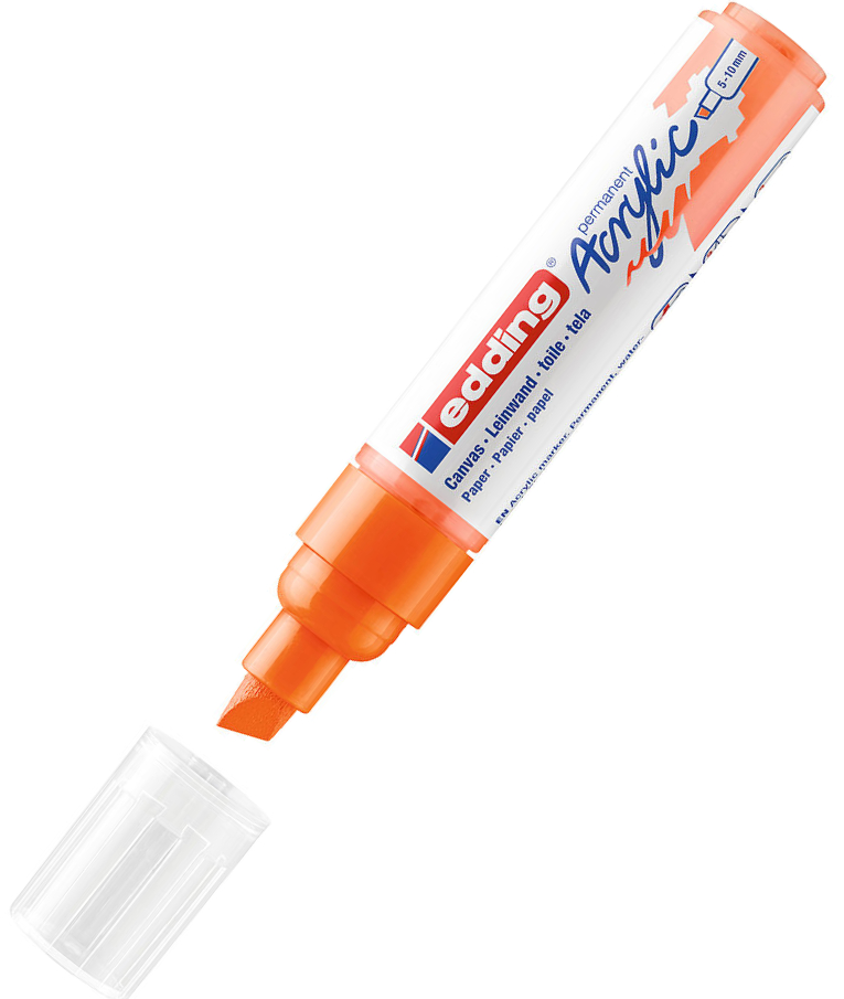 EDDING -  Ακρυλικός Μαρκαδόρος Ζωγραφικής 5000 5-10 mm Πορτοκαλί Fluorescent Orange 5000/066