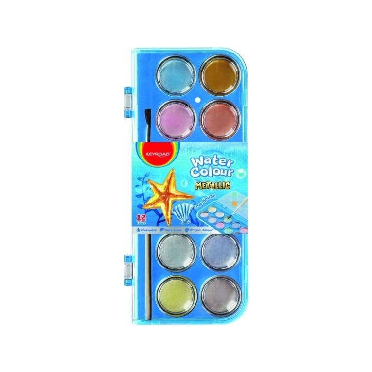 Keyroad Νερομπογιές με Μεταλλικά Χρώματα - Watercolour Metallic Σετ 12τμχ  KR972802