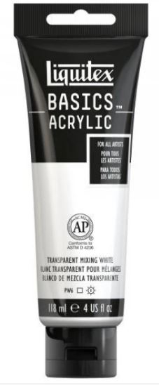  Basics Acrylic Tempera 118ml Transparent Mixing White Permanent 430 Ακρυλική Τέμπερα 118ml σε Σωληνάριο Διάφανο Λευκό
