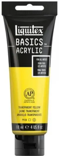 LIQUITEX - Liquitex Basics Acrylic Tempera 118ml Transparent Yellow Permanent 045 Ακρυλική Τέμπερα 118ml σε Σωληνάριο 045 LB119045