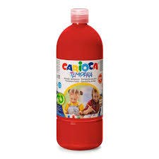 Carioca Τέμπερα Μπουκάλι 1lt Κόκκινο Vermillion Red