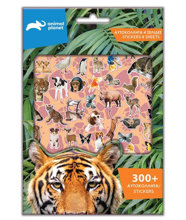 Μπλοκ με Αυτοκόλλητα 300+ ANIMAL PLANET Stickers 570852 Diakakis