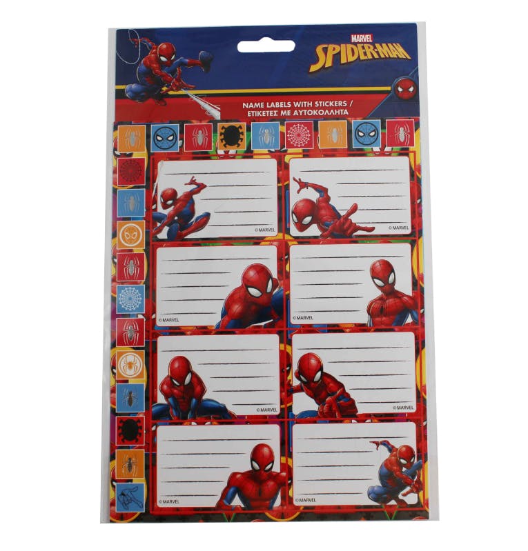 Gim Σχολικές Ετικέτες - Name Labels HOT STAMPING SPIDERMAN Σετ 16τμχ 777-50149