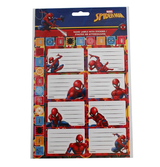 GIM - Gim Σχολικές Ετικέτες - Name Labels HOT STAMPING SPIDERMAN Σετ 16τμχ 777-50149
