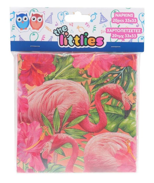 THE LITTLES - Χαρτοπετσέτες Party Flamingo Δίφυλλες 33x33cm 20τμχ     0646616
