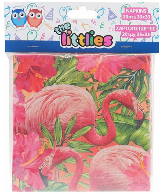 THE LITTLES - Χαρτοπετσέτες Party Flamingo Δίφυλλες 33x33cm 20τμχ     0646616