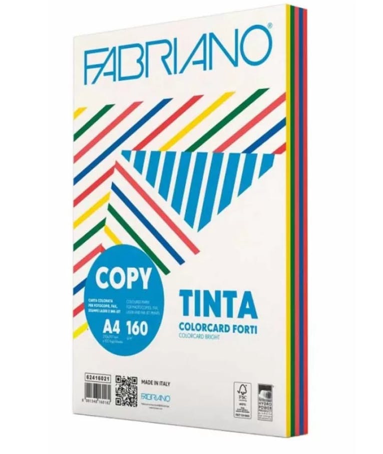 Copy Tinta Colorcard FORTI Bright 160gr/m² A4 100 φύλλα mix Έντονων Χρωμάτων 62416021 Κατάλληλο για εκτύπωση