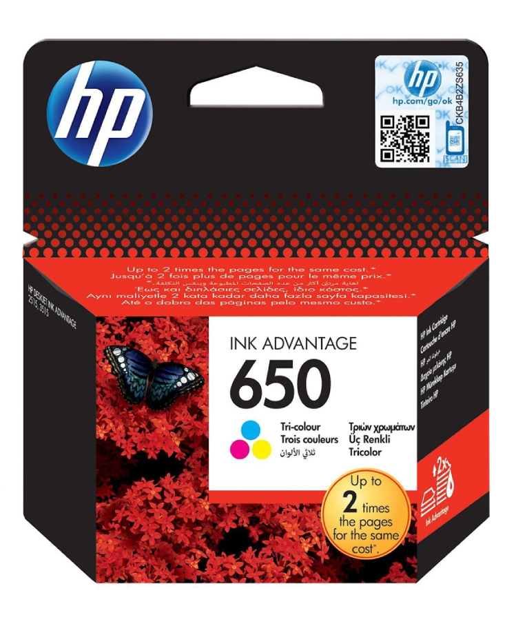 HP -  Μελάνι Inkjet No 650 Colour - CZ102AE - HPCZ102AE - Tri-color
