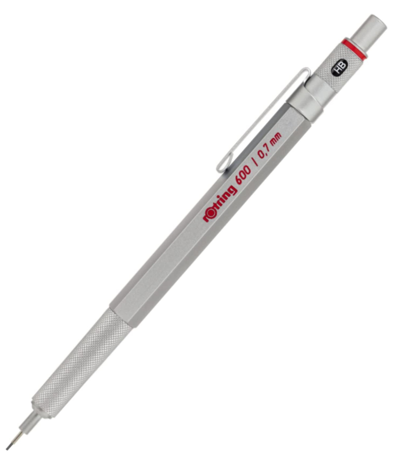 ROTRING - Rotring Silver 600 Μηχανικό Μολύβι 0.7mm σε Ασημί Χρώμα με Μεταλλικό Σώμα Εξάγωνο 1904444