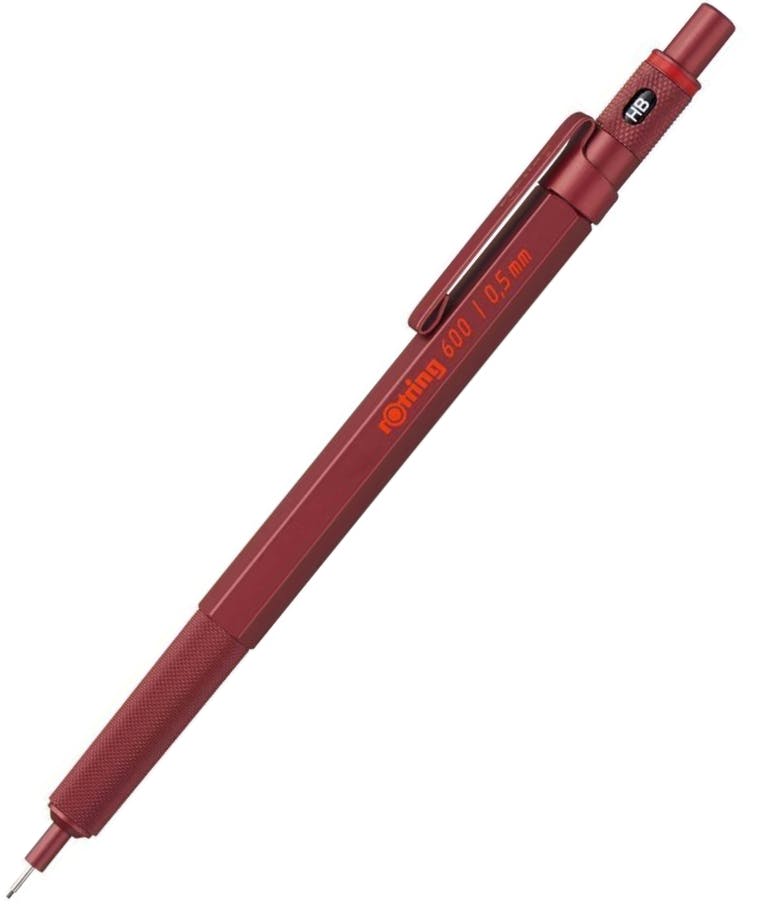 Rotring Red 600 Μηχανικό Μολύβι 0.5 mm σε Κόκκινο Χρώμα με Μεταλλικό Σώμα Εξάγωνο 2114264