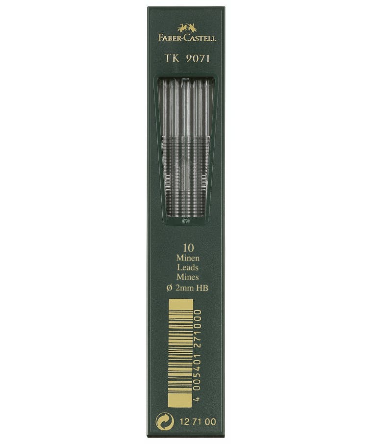 Faber-Castell 10 Μύτες Μολυβιού TK 9071 Πάχους 2mm Τύπου HB Μονοκόμματες Μύτες 127100