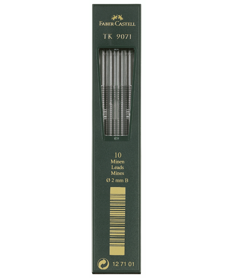 FABER CASTELL - Faber-Castell 10 Μύτες Μολυβιού TK 9071 Πάχους 2mm Τύπου B Μονοκόμματες Μύτες 127101