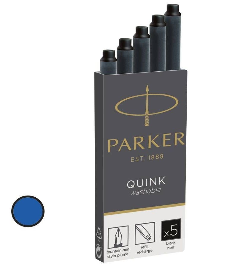Parker Ανταλλακτικό Πένας Μπλε Quink Ink Blue Σετ 5τεμ Fountain Pen 1950403