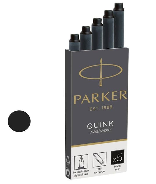PARKER - Parker Ανταλλακτικό Πένας Μαύρο  Quink Ink Black Σετ 5τεμ Fountain Pen 1950402