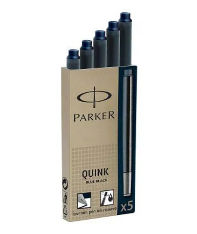 PARKER - Parker Ανταλλακτικό Πένας Μπλε Quink Ink Blue Black Σκουρο Μπλε Σετ 5τεμ Fountain Pen 1950404