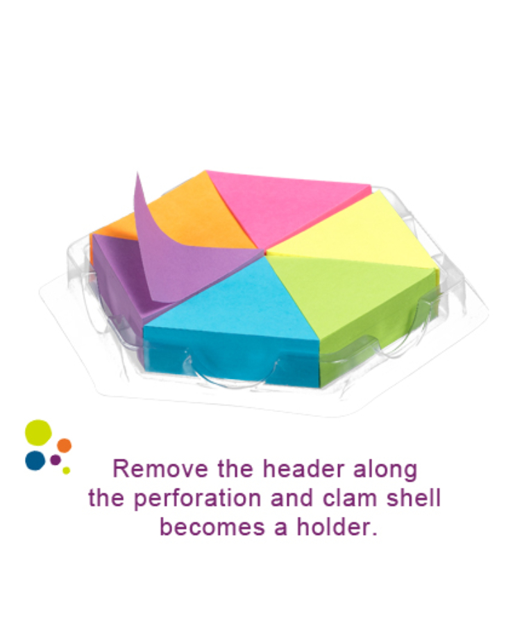 STICK N - Αυτοκόλλητα Χαρτάκια Σημειώσεων σε Τρίγωνικό σχήμα 6x150 φύλλα Stick'n 6 χρώματα 21369 c398 Hopax