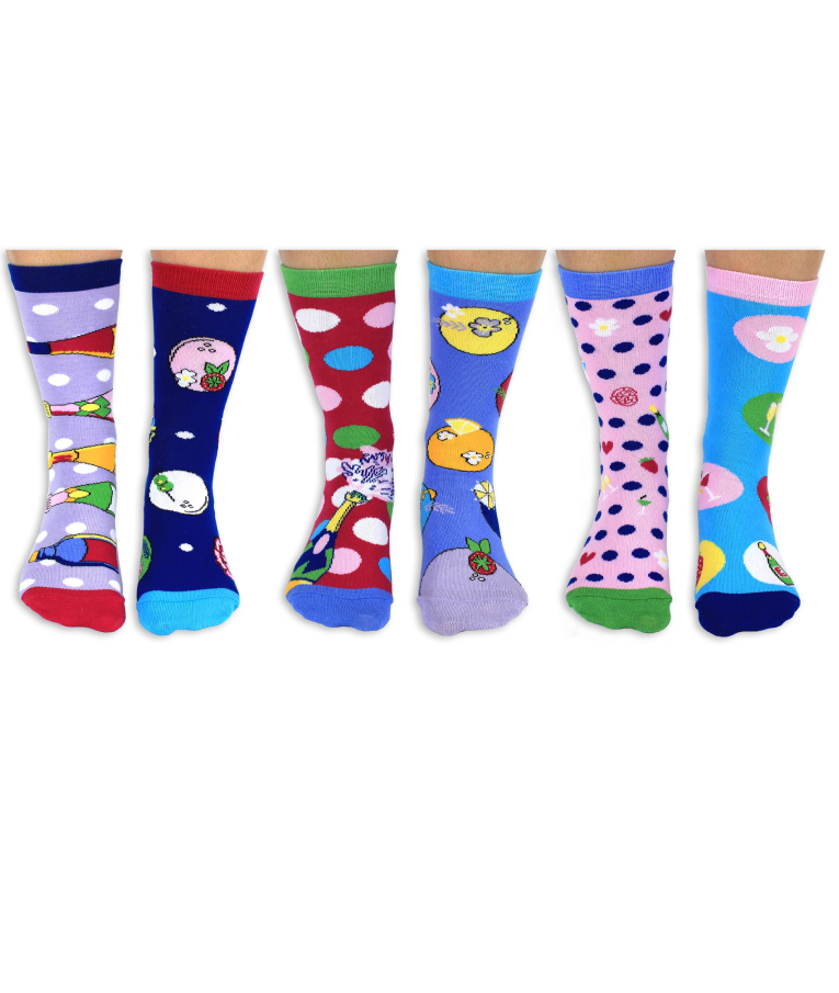 UNITED ODD SOCKS - United Odd Socks 6 Cork Popping OddSocks - LET’S BRUNCH - Party - Lunch Themed Γυναικείες Κάλτσες Σετ 6 τεμ EUR 37-42 BRUNCH