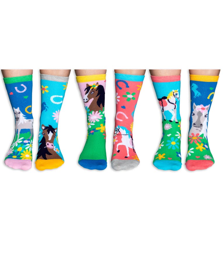 UNITED ODD SOCKS - United Odd Socks 6 Horsey OddSocks - Giddy Up - HorseThemed Κάλτσες Σετ 6 τεμ EUR 30.5-38.5 GIDDY
