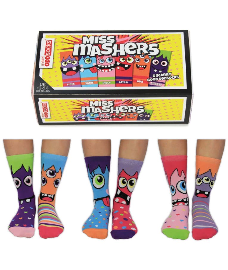  6 SCARILY GOOD OddSocks - MISH MASHERS - Monster Themed Κάλτσες Σετ 6 τεμ EUR 30.5-38.5 MISS